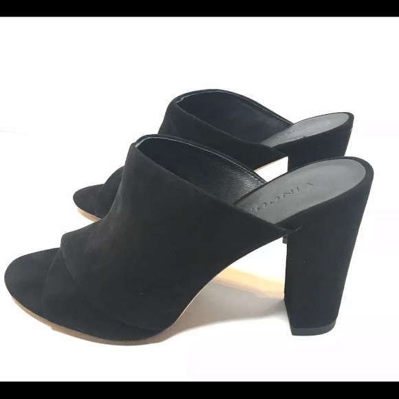 VINCE New ‘Heath’ Black Suede Leather High Heel Mule 7.5 NIB - Picture 7 of 9
